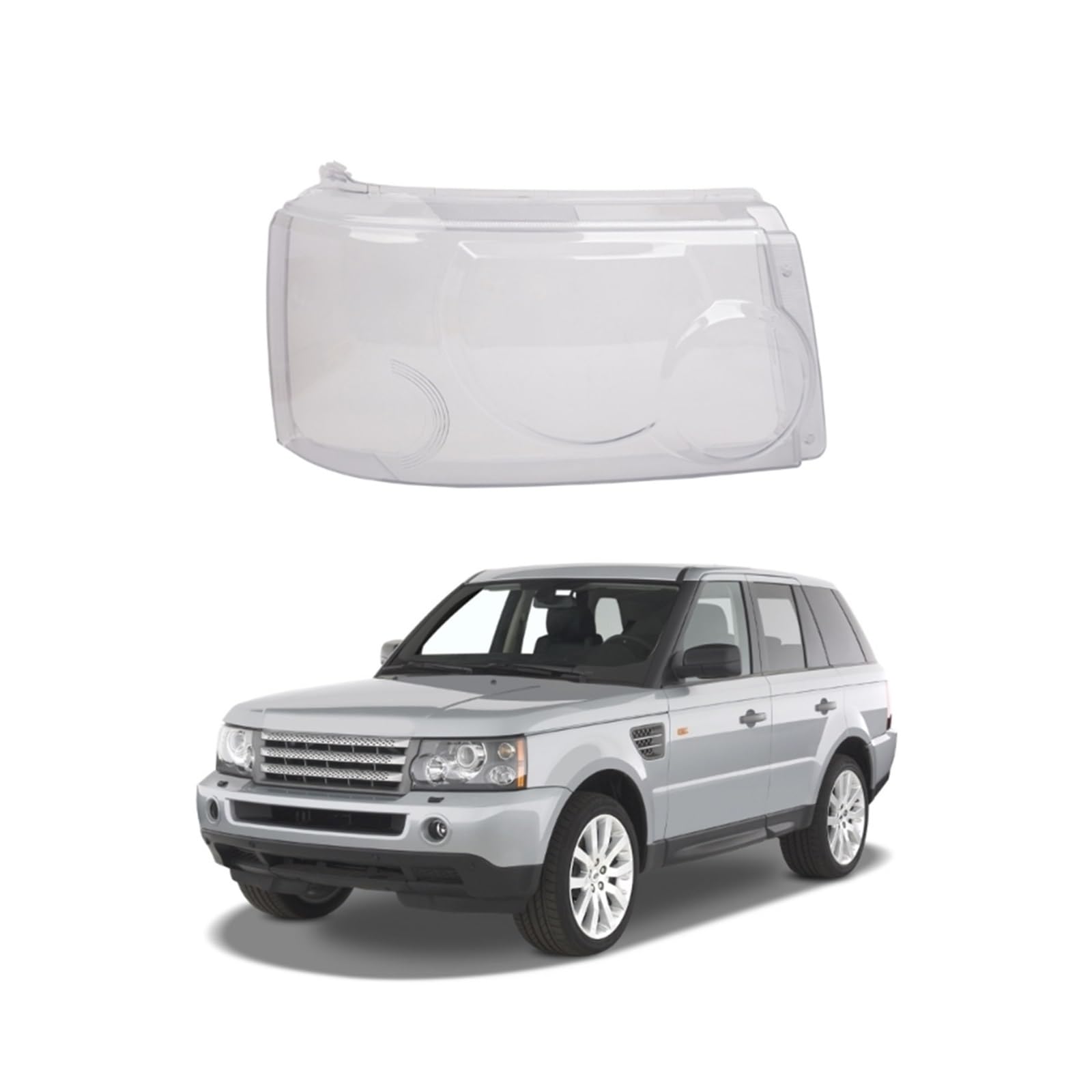 MOMOBP Auto-Scheinwerferabdeckung, Ersatz der vorderen Scheinwerferabdeckung, kompatibel for Land Rover Sport L322 2006–2009 L9BC, transparentes Glasgehäuse for Lampenschirm(Right) von MOMOBP