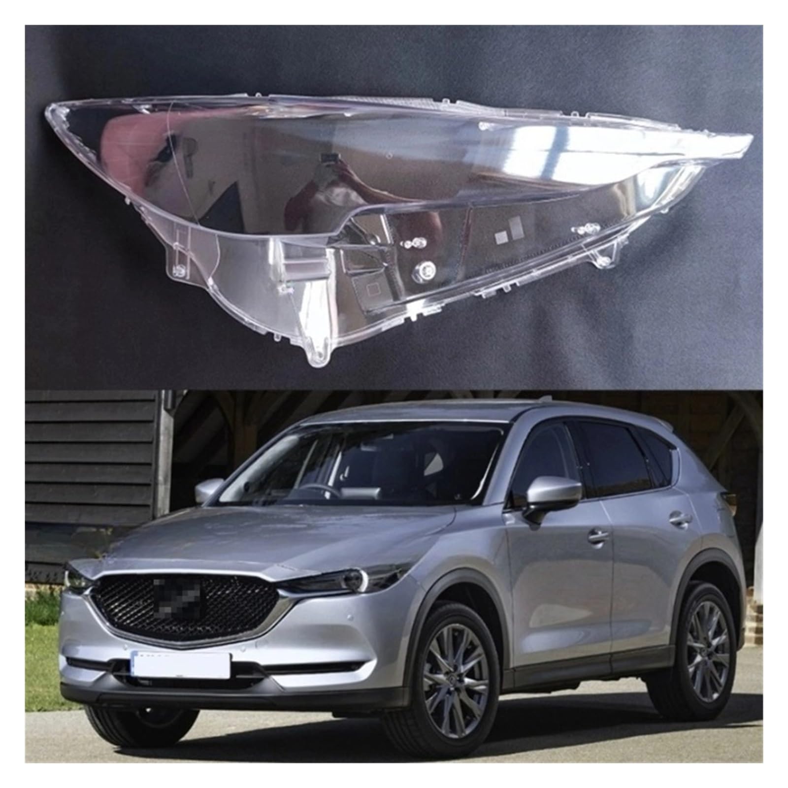 MOMOBP Auto-Scheinwerferabdeckung, Ersatz der vorderen Scheinwerferabdeckung, kompatibel for Mazda CX-5 CX5 2017–2021, transparentes Glasgehäuse for Lampenschirm(Left and Right 2 Pcs) von MOMOBP