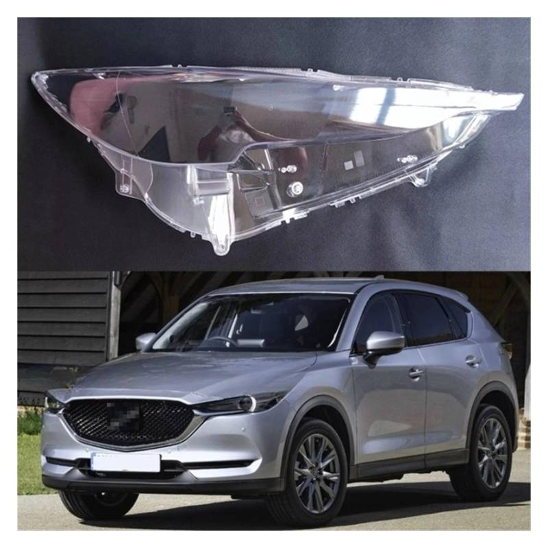 MOMOBP Auto-Scheinwerferabdeckung, Ersatz der vorderen Scheinwerferabdeckung, kompatibel for Mazda CX-5 CX5 2017–2021, transparentes Glasgehäuse for Lampenschirm(Left and Right 2 Pcs) von MOMOBP