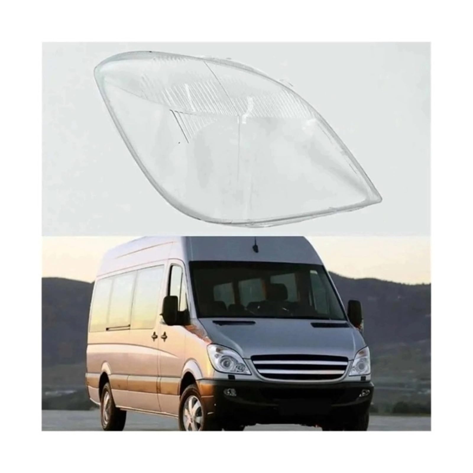 MOMOBP Auto-Scheinwerferabdeckung, Ersatz der vorderen Scheinwerferabdeckung, kompatibel for Mercedes Benz Sprinter 2008–2012, transparentes Glasgehäuse for Lampenschirm(2PCS left and right) von MOMOBP