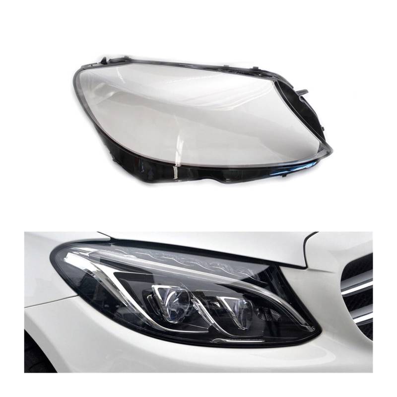 MOMOBP Auto-Scheinwerferabdeckung, Ersatz der vorderen Scheinwerferabdeckung, kompatibel for Mercedes Benz W205 C180 C200 C300 2015–2018, transparentes Glasgehäuse for Lampenschirm(Right) von MOMOBP