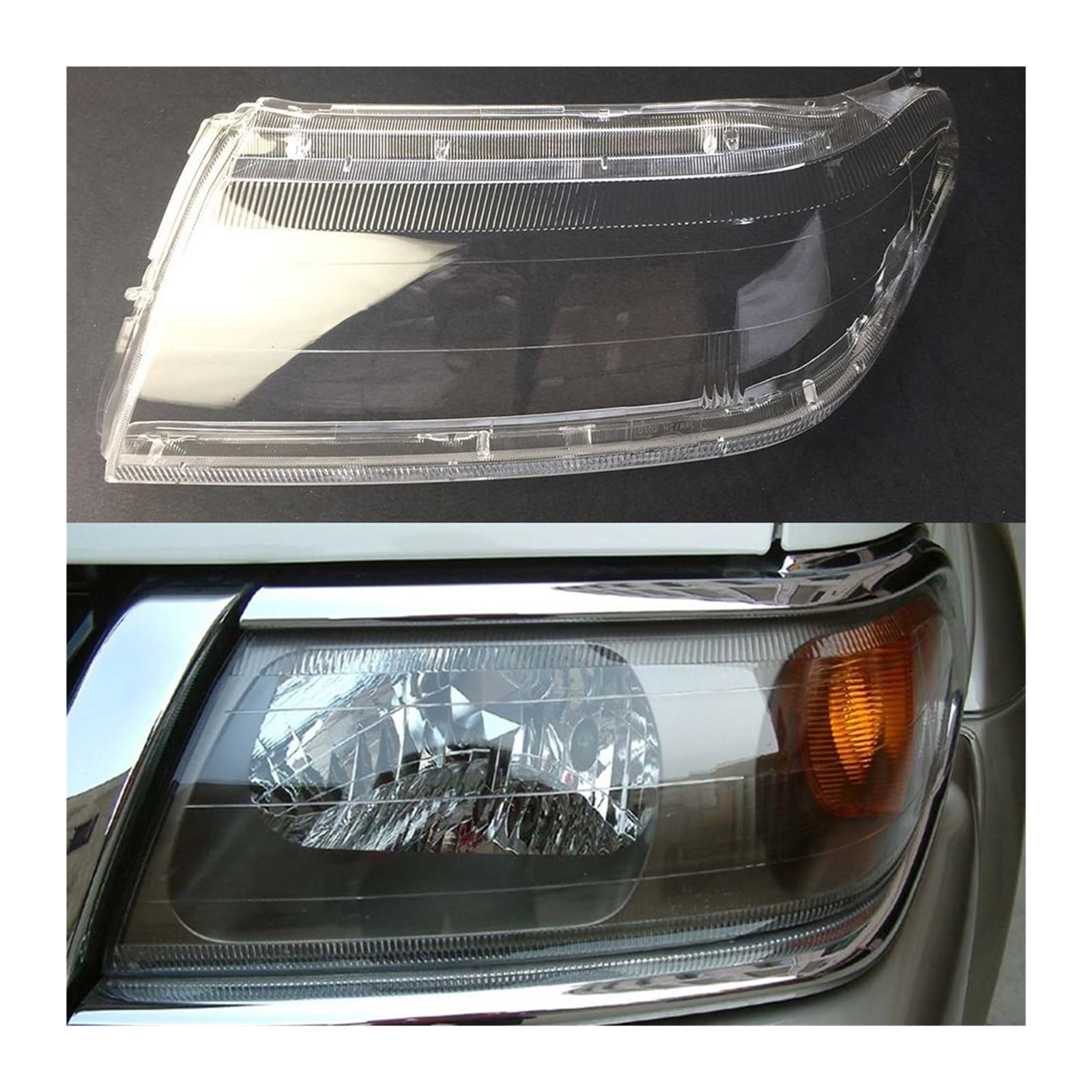 MOMOBP Auto-Scheinwerferabdeckung, Ersatz der vorderen Scheinwerferabdeckung, kompatibel for Mitsubishi Sport Pajero Race, transparentes Glasgehäuse for Lampenschirm(Right) von MOMOBP