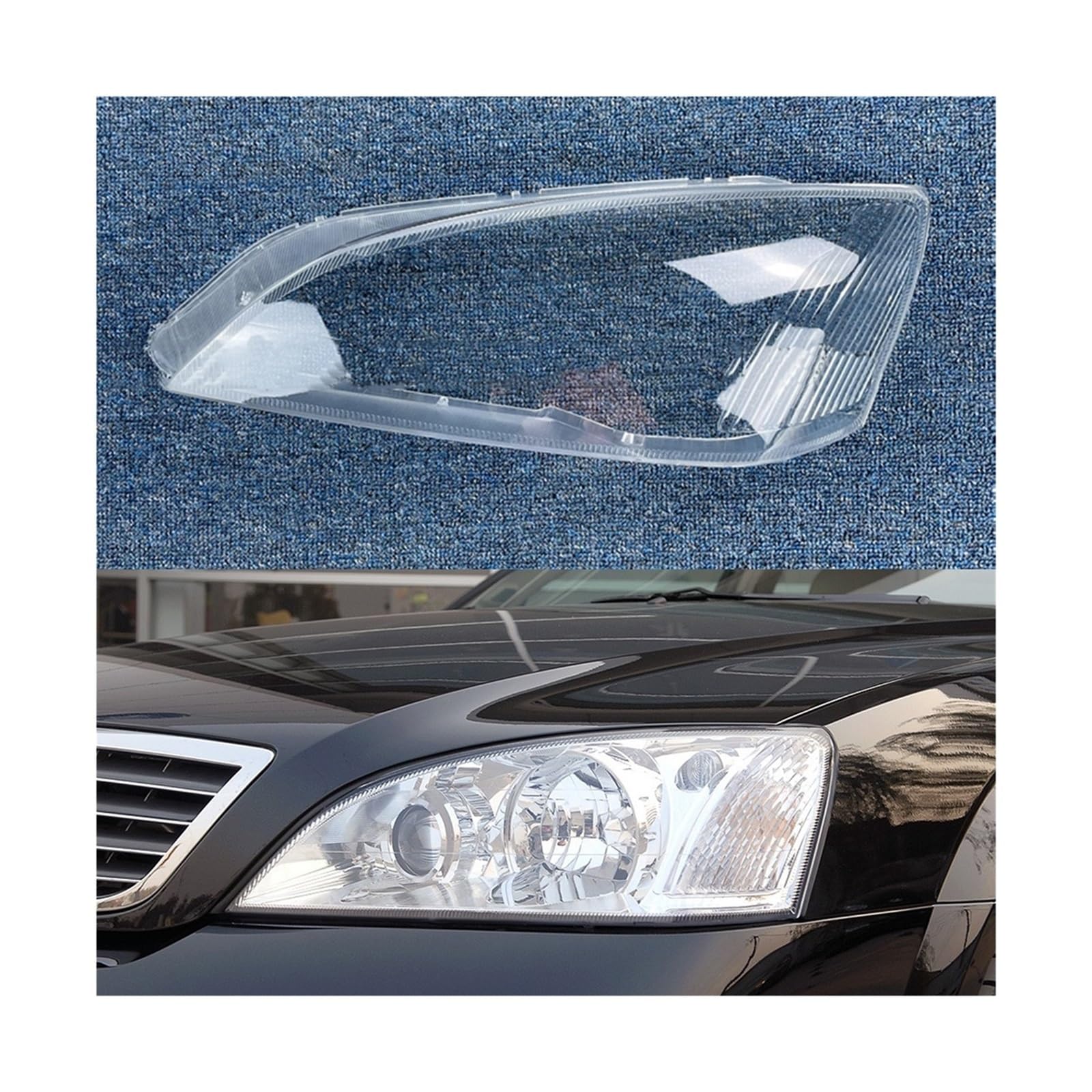 MOMOBP Auto-Scheinwerferabdeckung, Ersatz der vorderen Scheinwerferabdeckung, kompatibel for Mondeo 2004–2007, transparentes Glasgehäuse for Lampenschirm(Left) von MOMOBP