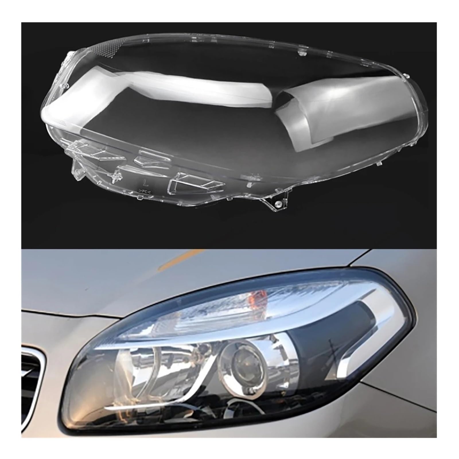 MOMOBP Auto-Scheinwerferabdeckung, Ersatz der vorderen Scheinwerferabdeckung, kompatibel for Renault Koleos 2012 2013 2014 2015 2016, transparentes Glasgehäuse for Lampenschirm(Left) von MOMOBP