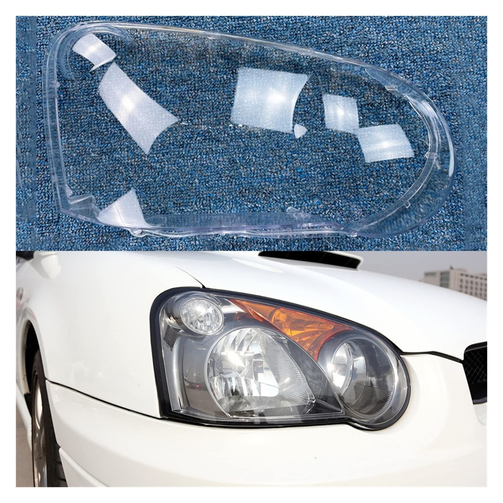 MOMOBP Auto-Scheinwerferabdeckung, Ersatz der vorderen Scheinwerferabdeckung, kompatibel for Subaru Impreza 2003 2004 2005, transparentes Glasgehäuse for Lampenschirm(Right) von MOMOBP