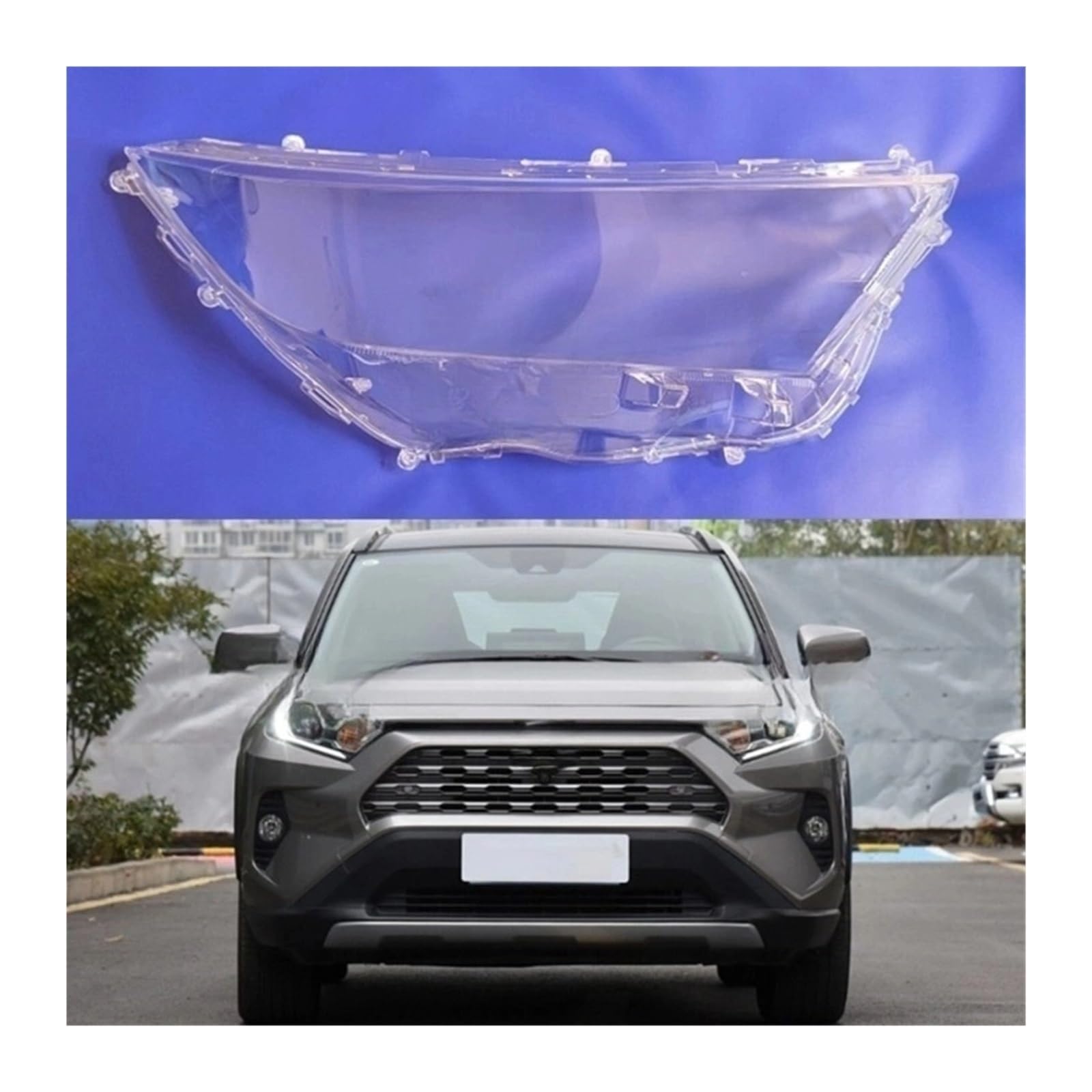 MOMOBP Auto-Scheinwerferabdeckung, Ersatz der vorderen Scheinwerferabdeckung, kompatibel for Toyota RAV4 2020 2021 2022, transparentes Glasgehäuse for Lampenschirm(Right) von MOMOBP