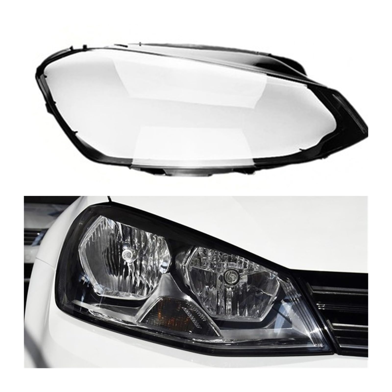 MOMOBP Auto-Scheinwerferabdeckung, Ersatz der vorderen Scheinwerferabdeckung, kompatibel for VW Golf 7 MK7 GTI 2014–2017, transparentes Glasgehäuse for Lampenschirm(Right) von MOMOBP