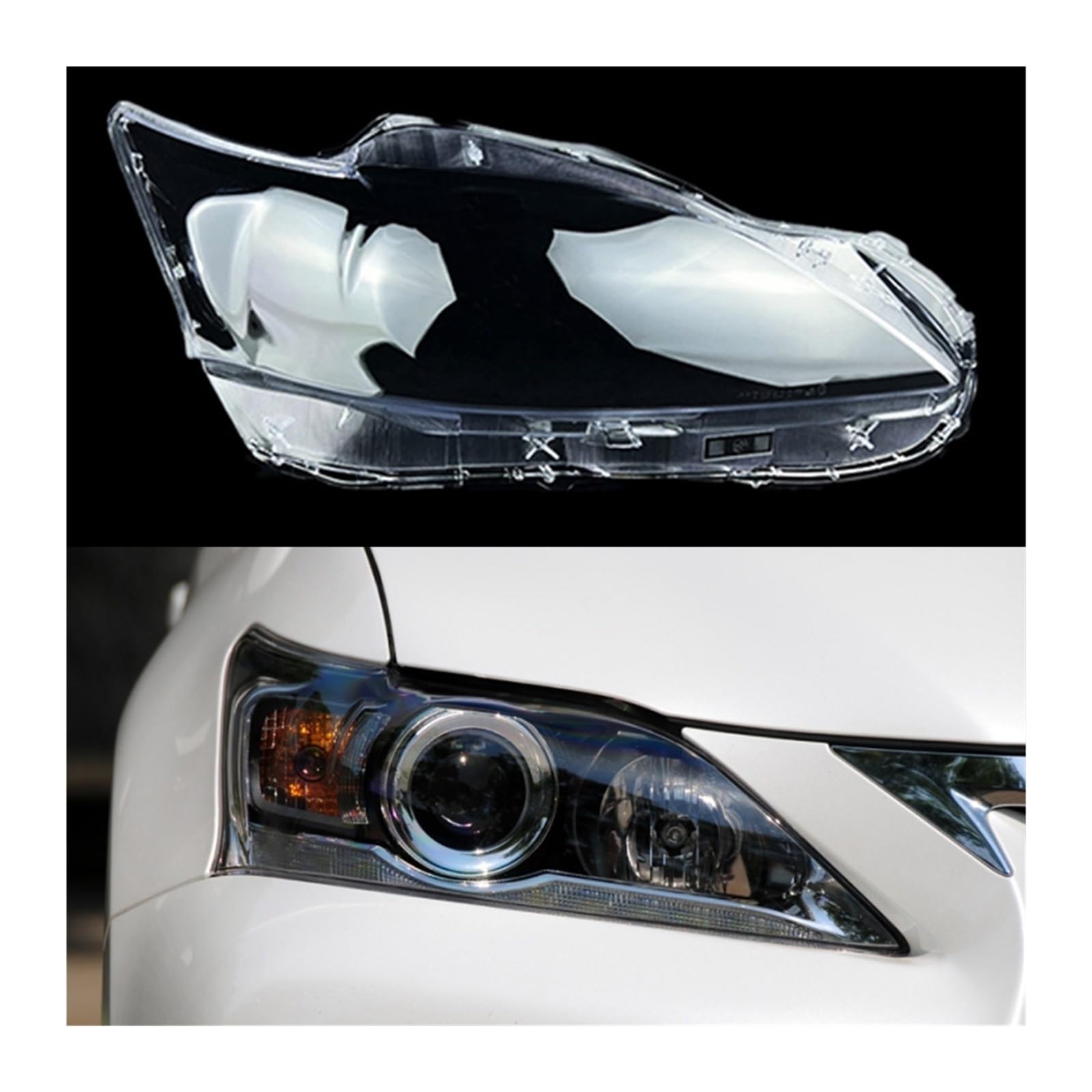 MOMOBP Auto-Scheinwerfergehäuse, kompatibel mit Lexus CT CT200h 2012–2017, Auto-Scheinwerfer-Abdeckungsmasken, Glas, Lampenschale, Linse, Glaskappen, Licht, Lampenschirm(Right) von MOMOBP