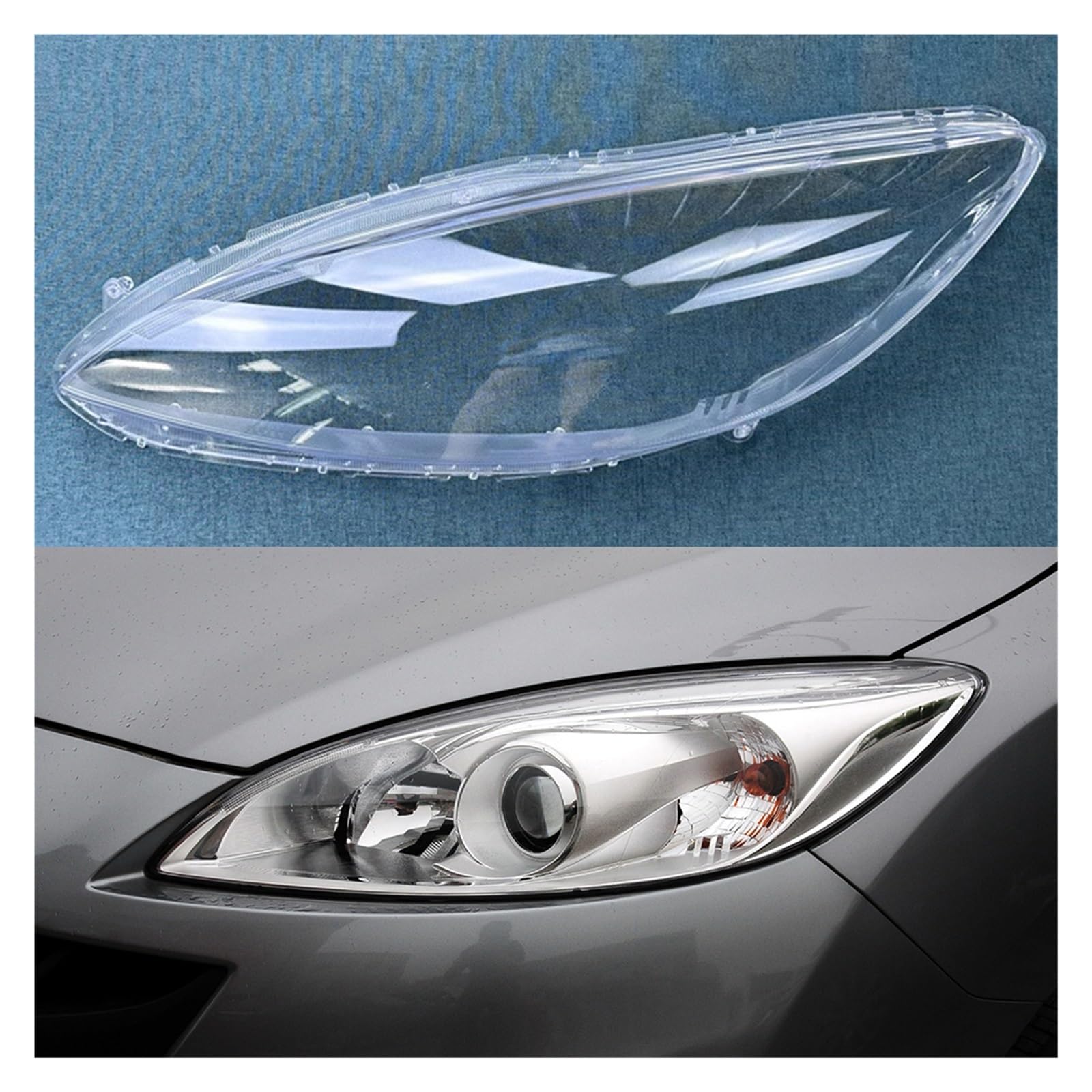 MOMOBP Auto-Scheinwerfergehäuse, kompatibel mit Mazda 5 2011 2012 2013, Auto-Frontscheinwerfer-Abdeckung, Glas, Lampenschale, Linse, Glaskappen, Licht, Lampenschirm(Left) von MOMOBP