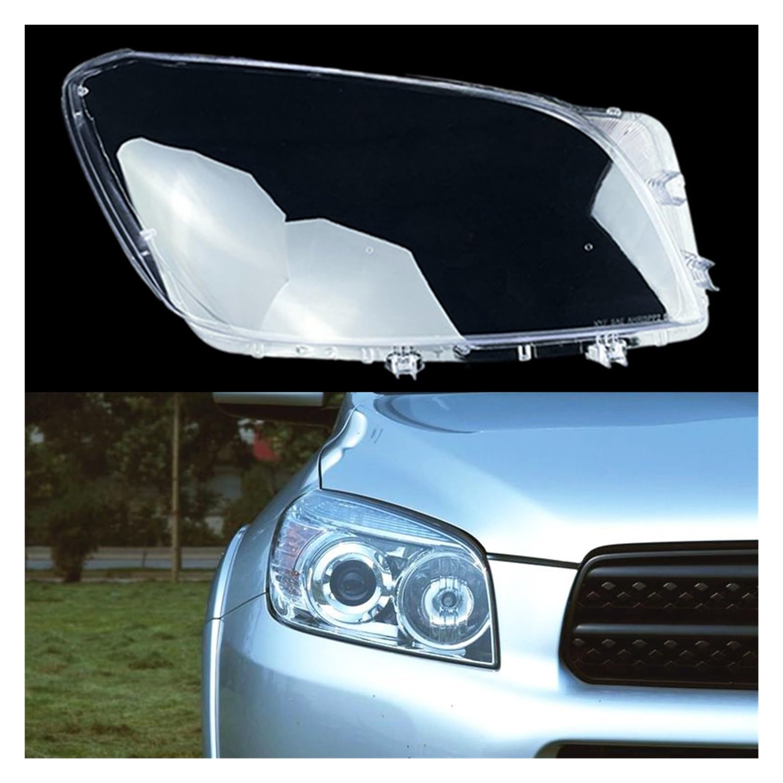 MOMOBP Auto-Scheinwerfergehäuse, kompatibel mit Toyota Rav4 2005–2008, Auto-Frontscheinwerfer-Abdeckung, Lichtglas-Linsenkappen, transparente Lampenschirmschale(Right) von MOMOBP