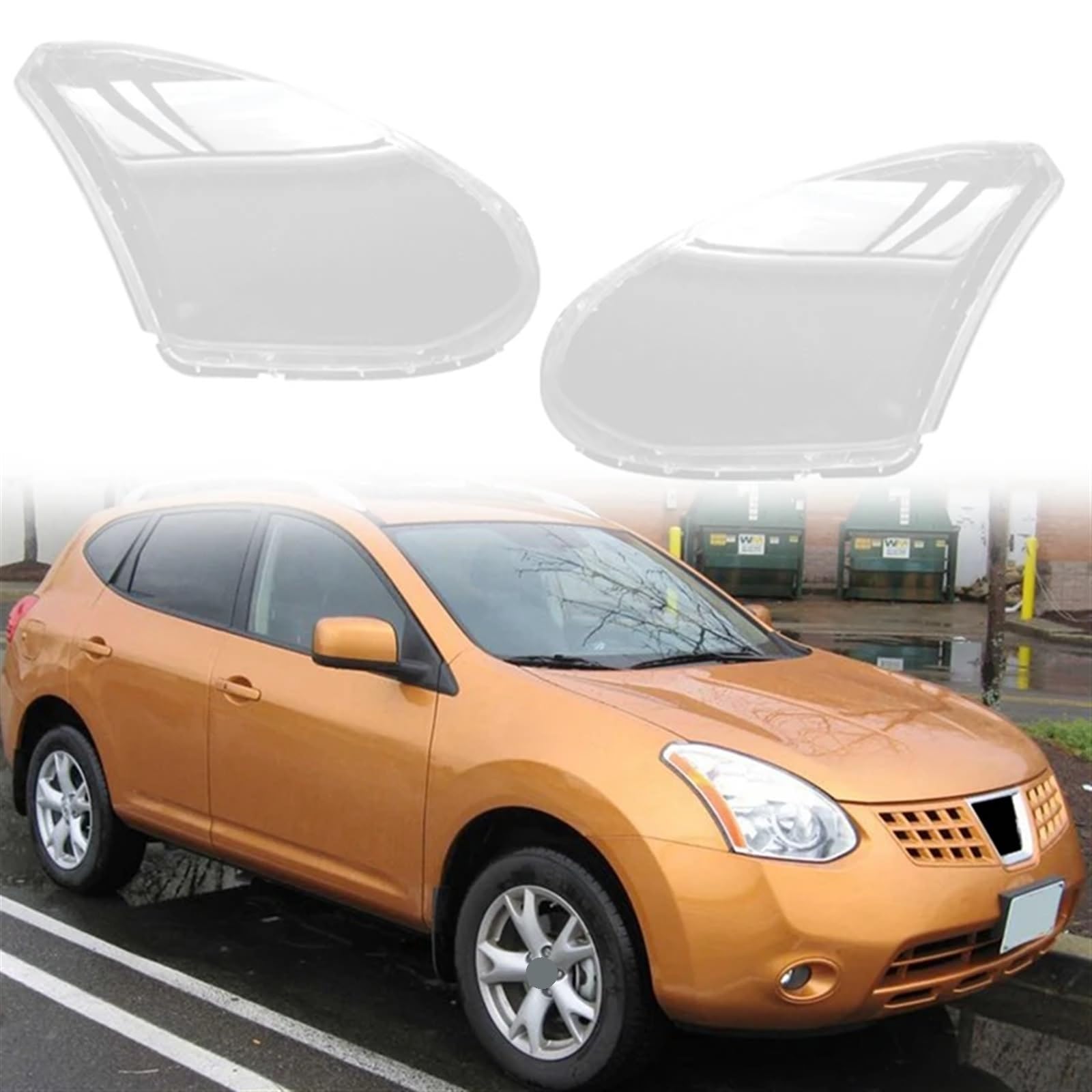 MOMOBP Auto-Scheinwerferschale, kompatibel mit Nissan Rogue X-Trail 2008–2013, Lampenschirm, transparente Linsenabdeckung, Scheinwerferabdeckung(A pair) von MOMOBP