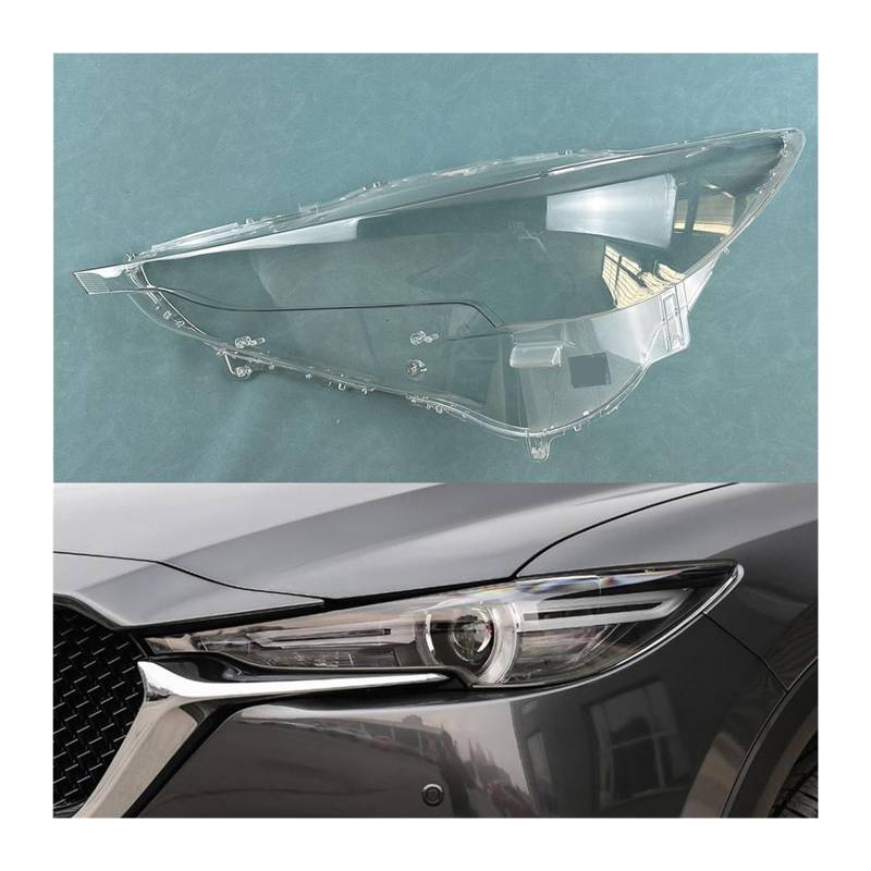 MOMOBP Autoscheinwerferabdeckung, Austausch der Frontscheinwerferabdeckung, kompatibel for Mazda CX-5 2017~2019, transparentes Glasgehäuse for Lampenschirm(Left) von MOMOBP