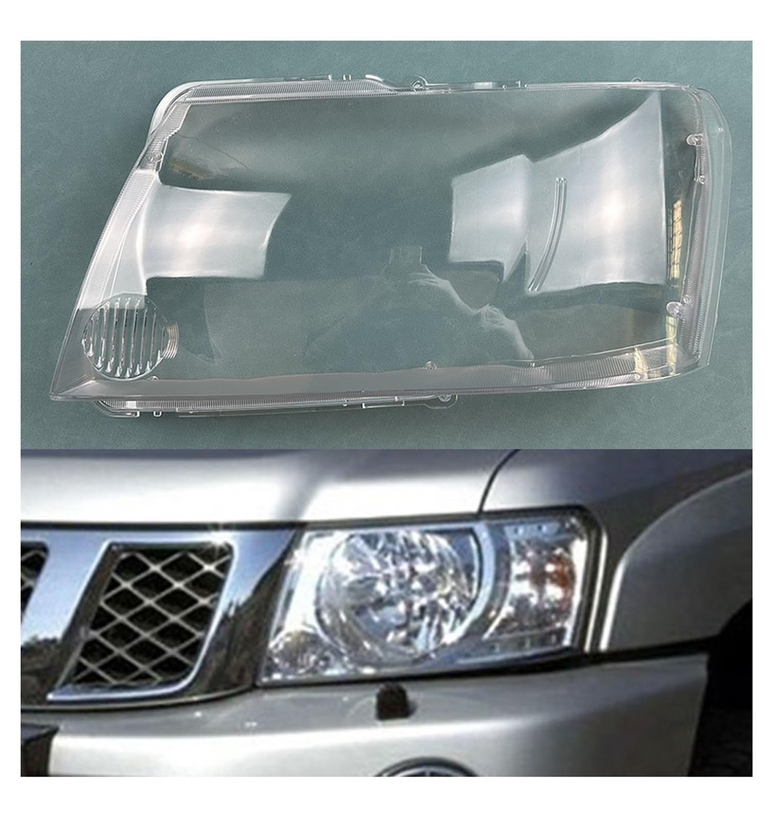 MOMOBP Autoscheinwerferabdeckung, Austausch der Frontscheinwerferabdeckung, kompatibel for Nissan Patrol 2004~2011, transparentes Glasgehäuse for Lampenschirm(Left) von MOMOBP