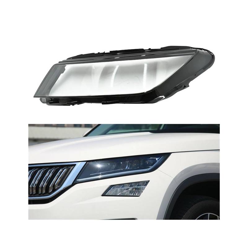 MOMOBP Autoscheinwerferabdeckung, Austausch der Frontscheinwerferabdeckung, kompatibel for Skoda Kodiaq 2017~2020, transparentes Glasgehäuse for Lampenschirm(Large Right) von MOMOBP