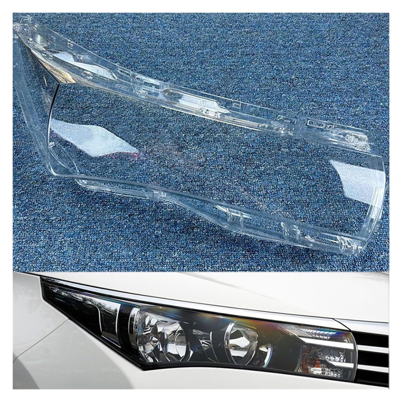 MOMOBP Autoscheinwerferabdeckung, Austausch der Frontscheinwerferabdeckung, kompatibel for Toyota Corolla (Inlandsversion) 2014~2017, transparentes Glasgehäuse for Lampenschirm(Low Right) von MOMOBP