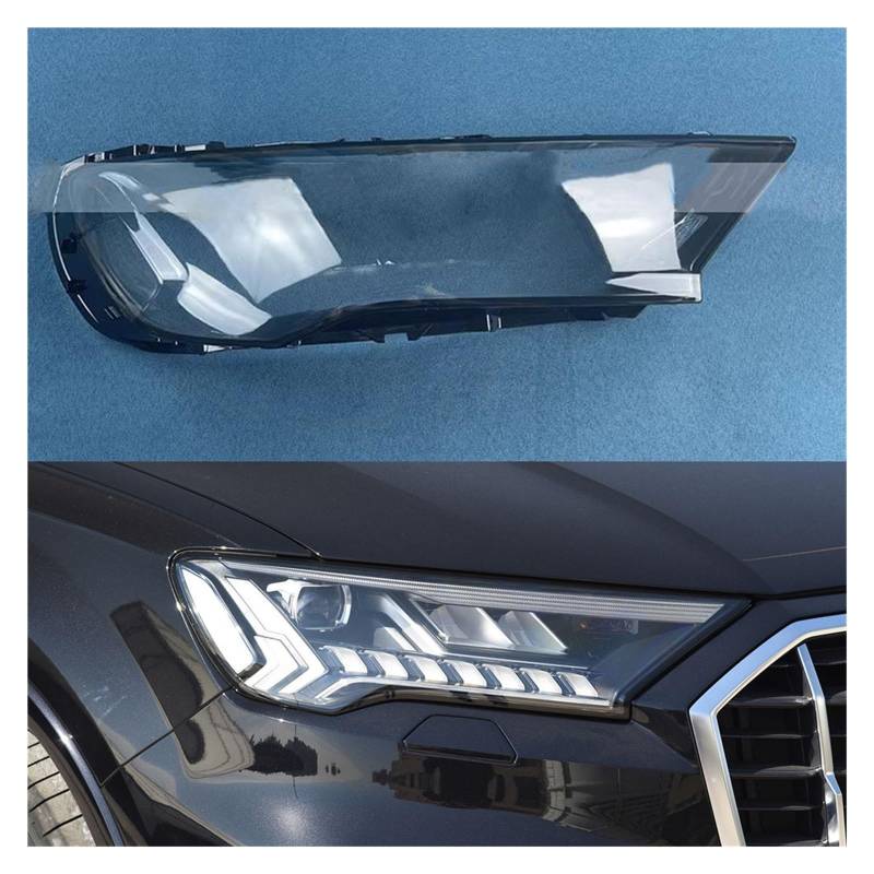 MOMOBP Autoscheinwerferabdeckung, Ersatz der Frontscheinwerferabdeckung, kompatibel for Audi Q7 2020~2022, transparentes Glasgehäuse for Lampenschirm(Right) von MOMOBP