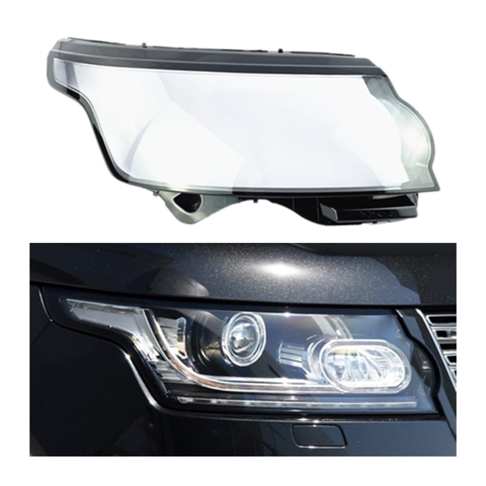 MOMOBP Autoscheinwerferabdeckung, Ersatz der Frontscheinwerferabdeckung, kompatibel for Land Rover Range Rover 2013 2014 2015 2016 2017, transparentes Glasgehäuse for Lampenschirm(Right) von MOMOBP