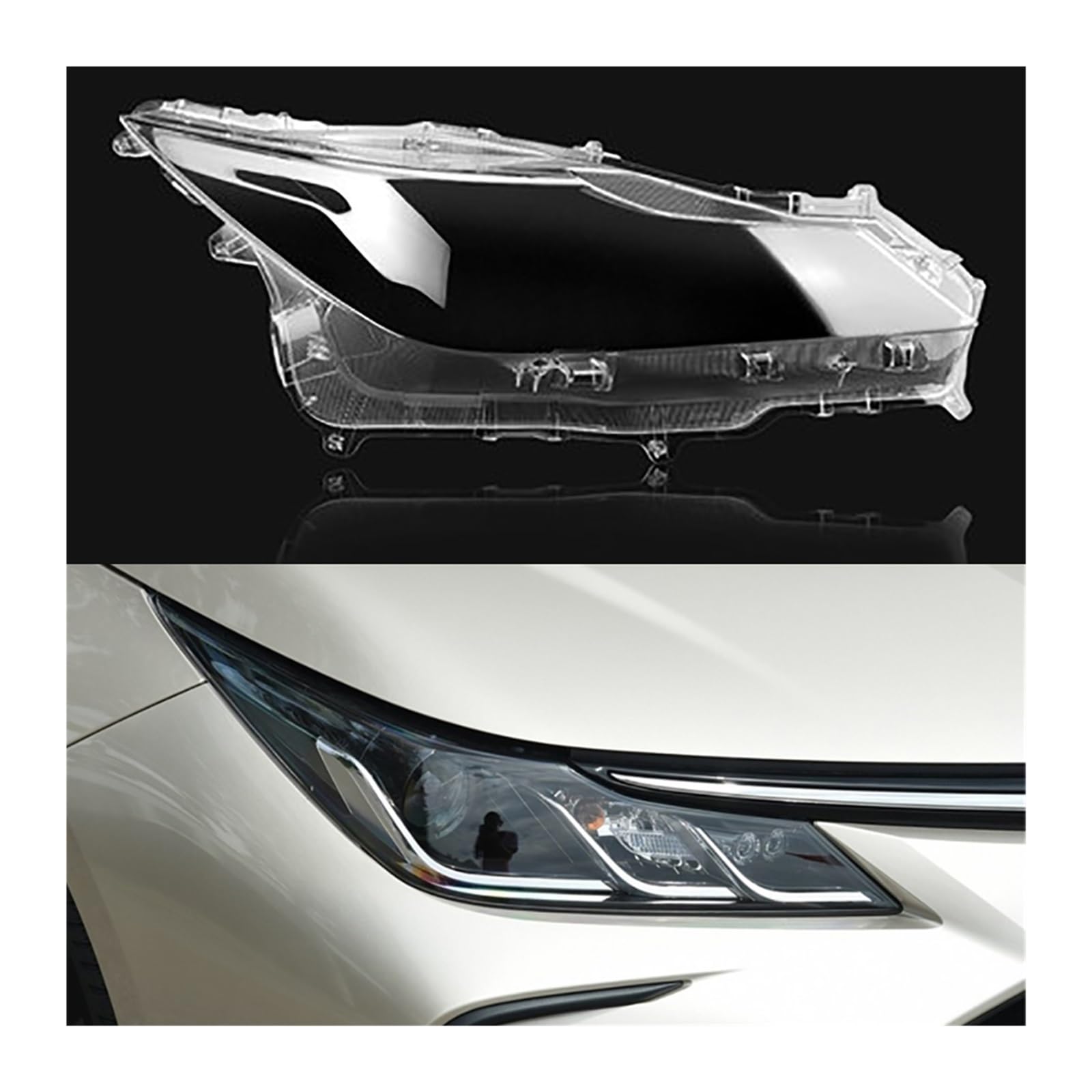 MOMOBP Autoscheinwerferabdeckung, Ersatz der Frontscheinwerferabdeckung, kompatibel for Toyota Corolla 2019 2020 2021, transparentes Glasgehäuse for Lampenschirm(Right) von MOMOBP