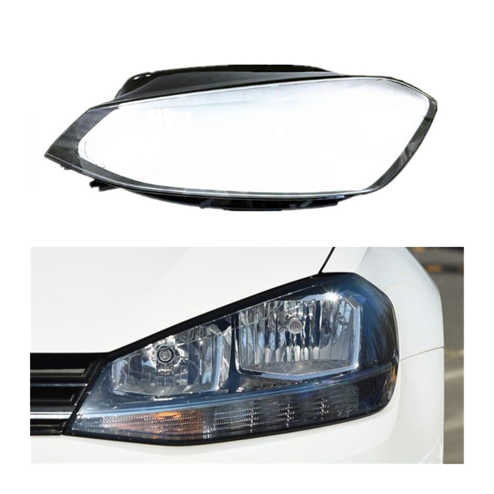 MOMOBP Autoscheinwerferabdeckung, Ersatz der Frontscheinwerferabdeckung, kompatibel for VW Golf 7.5 2018 2019 2020, transparentes Glasgehäuse for Lampenschirm(Left) von MOMOBP