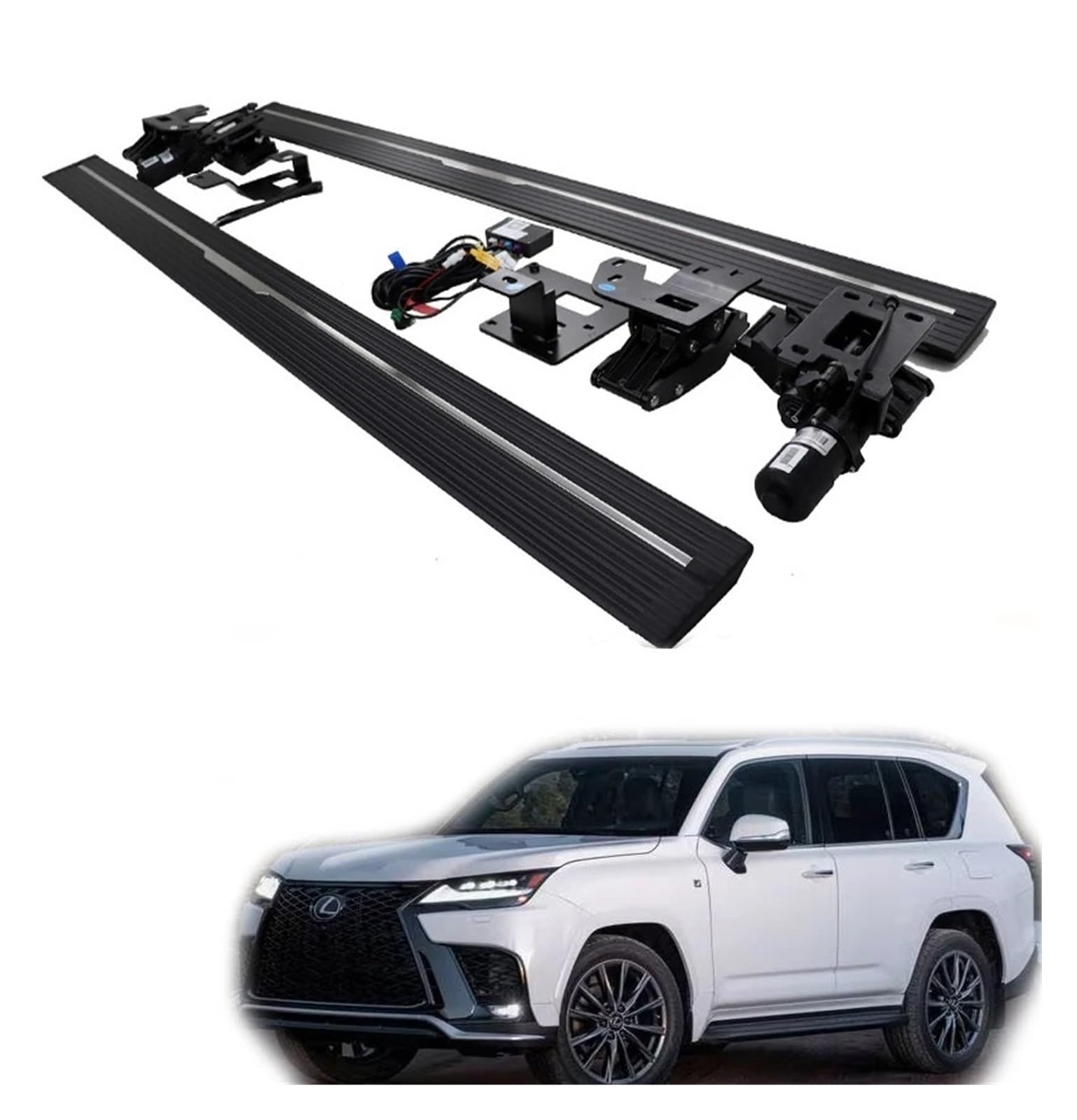 MOMOBP Elektrische Seitentrittstufe – Automatisch einziehbare Trittbretter for Trucks und SUVs, robuste Aluminiumlegierung, echte bündige Montage, kompatibel mit Lexus LX 600 2022–2024(NO Light) von MOMOBP