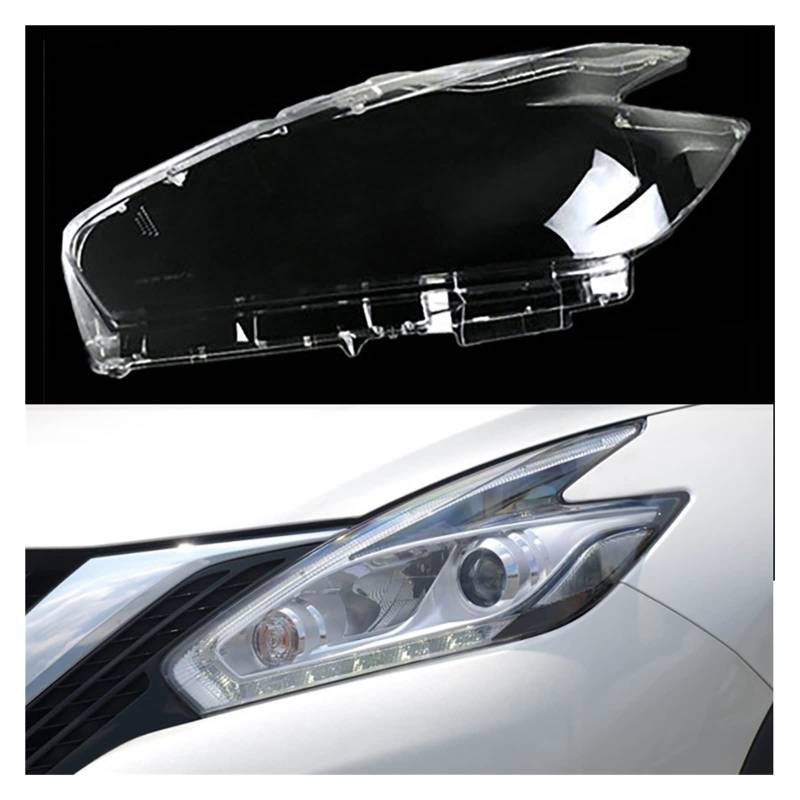 MOMOBP Frontscheinwerferlinse Glas Auto Shell Scheinwerfer Transparente Abdeckung Lampenschirm Lampenabdeckung Kompatibel for Nissan Murano 2015 2016 2017 2019 2021(Left) von MOMOBP