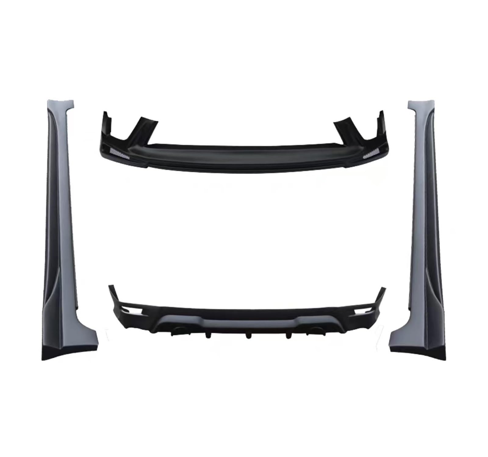 MOMOBP Karosserie-Set kompatibel for Toyota Corolla 2014 2015 2016 2017 2018 – Universal-Spoiler, Frontlippe, Heckstoßstange, Seitenschweller, Auto-Spoiler-Zubehör, Weiß/Schwarz(2014-2016 Black) von MOMOBP