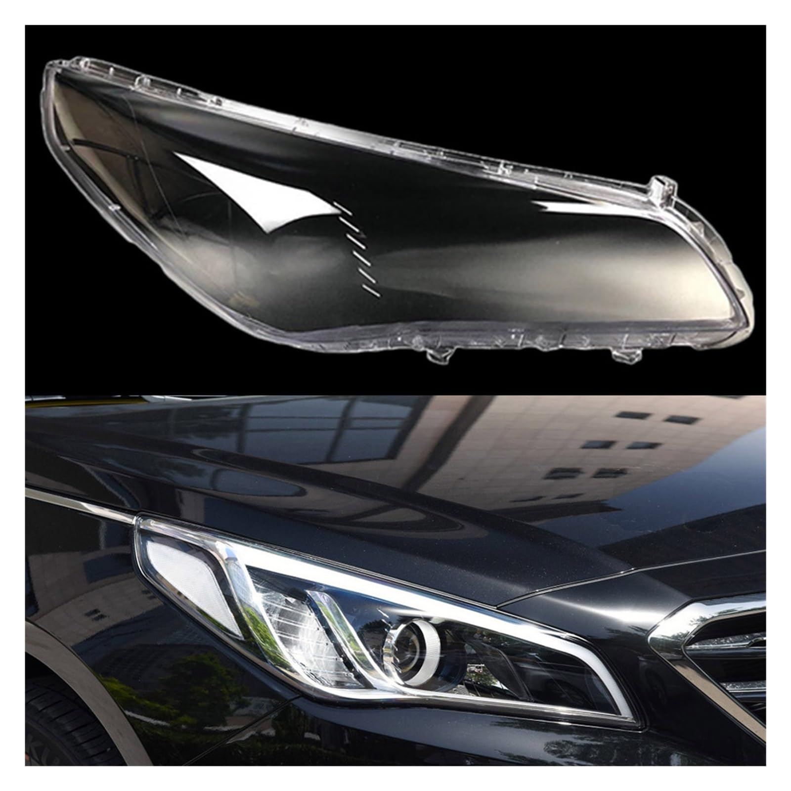 MOMOBP Kompatibel for Hyundai Sonata 2015 2016 2017, Auto-Frontscheinwerfer-Objektivabdeckung, Autoschale, Scheinwerfer-Lampenschirm, Glas, Lampenabdeckung, Kopflampenkappen(Right) von MOMOBP