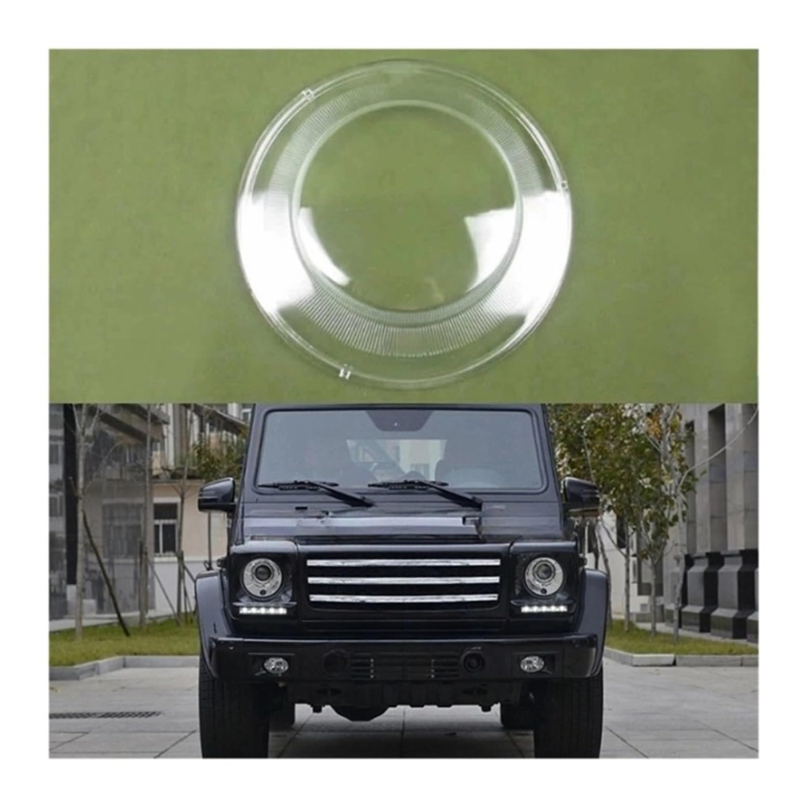 MOMOBP Kompatibel for Mercedes Benz G-Klasse Big G W463 2007–2018, Scheinwerferabdeckungslinse, transparente Lampenhülle, Lampenschale, Autozubehör, Glas(1PCS left side) von MOMOBP