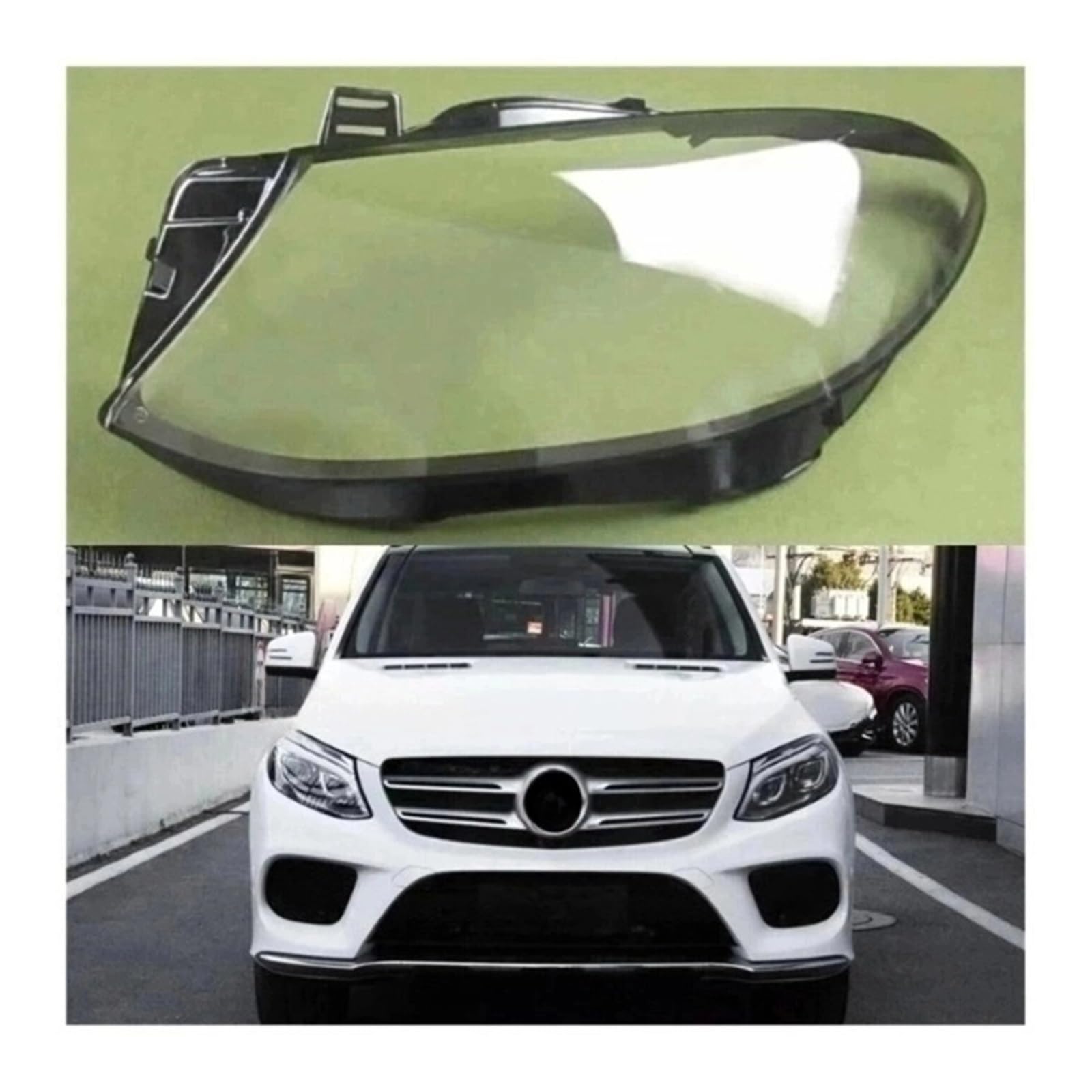 MOMOBP Kompatibel for Mercedes-Benz W292 GLE300 GLE320 GLE350 GLE400 GLE450 2015–2019, Scheinwerfer-Objektivabdeckung, transparenter Lampenschirm, Scheinwerfergehäuse(1PCS left side) von MOMOBP