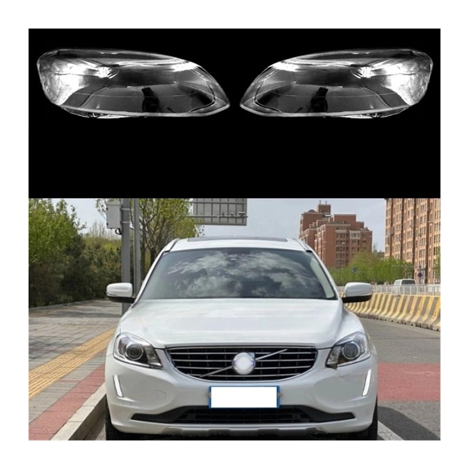 MOMOBP Kompatibel for Volvo XC60 2014–2017, Auto-Frontscheinwerfer, Glaslinse, transparente Abdeckung, Auto-Scheinwerfer-Shell, Masken, Scheinwerfer, Lampenschirm(Left) von MOMOBP