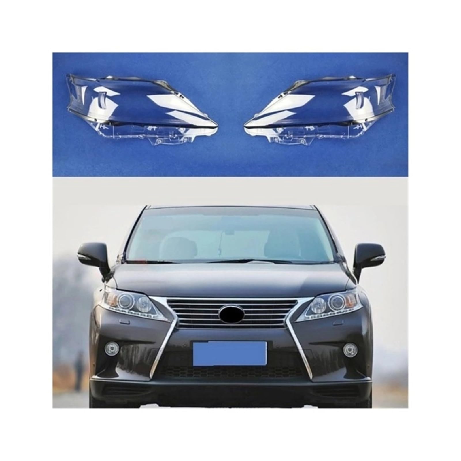 MOMOBP Scheinwerferlinse Lampenschirm Lampenabdeckung Ersatz Auto Shell, kompatibel for Lexus RX270 RX350 RX450 2012 2013 2014, Scheinwerferlinse transparent(Left and right) von MOMOBP