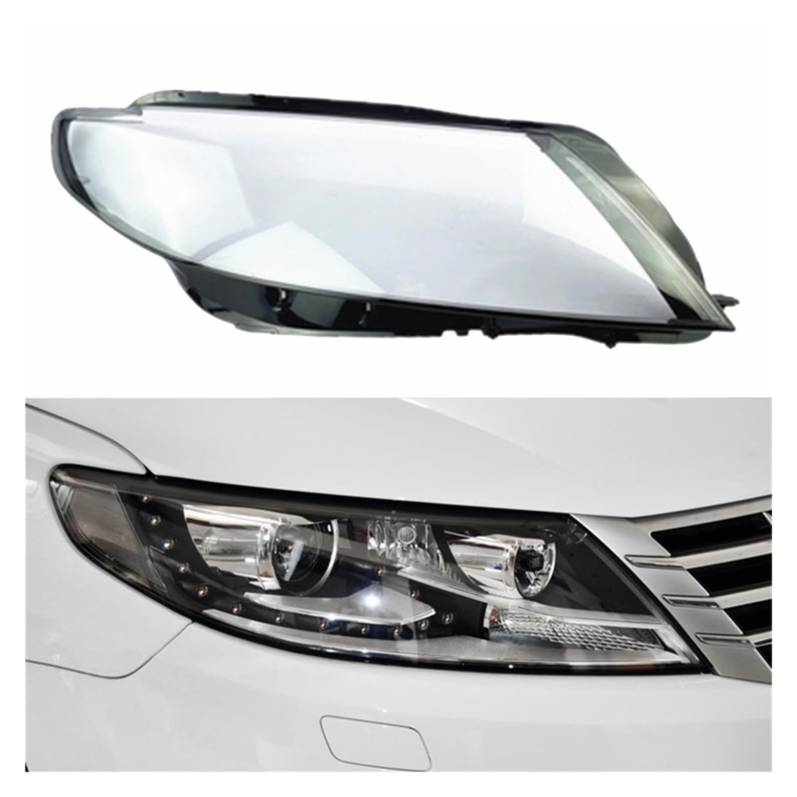 MOMOBP Transparente Lampenabdeckung for das vordere Auto, kompatibel mit VW CC 2013–2018, Lampenschirmkappen, Schale, Autolicht, Glaslinse, Scheinwerferabdeckung(Right) von MOMOBP