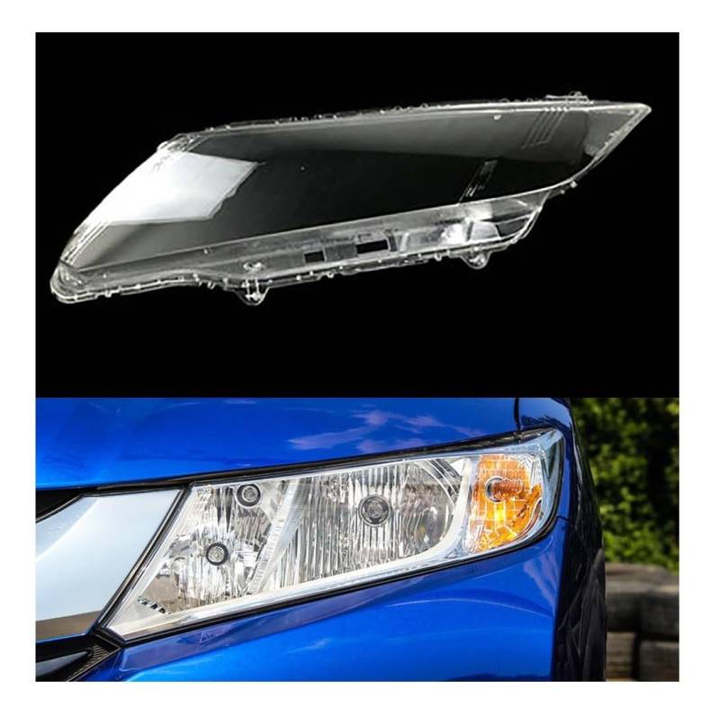 MOMOBP Transparentes Lichtgehäuse, kompatibel mit Honda City 2015–2019, Auto-Frontscheinwerfer-Objektivabdeckung, Auto-Scheinwerfer-Lampenschirm, Glas, Lampengehäusekappen(Left) von MOMOBP