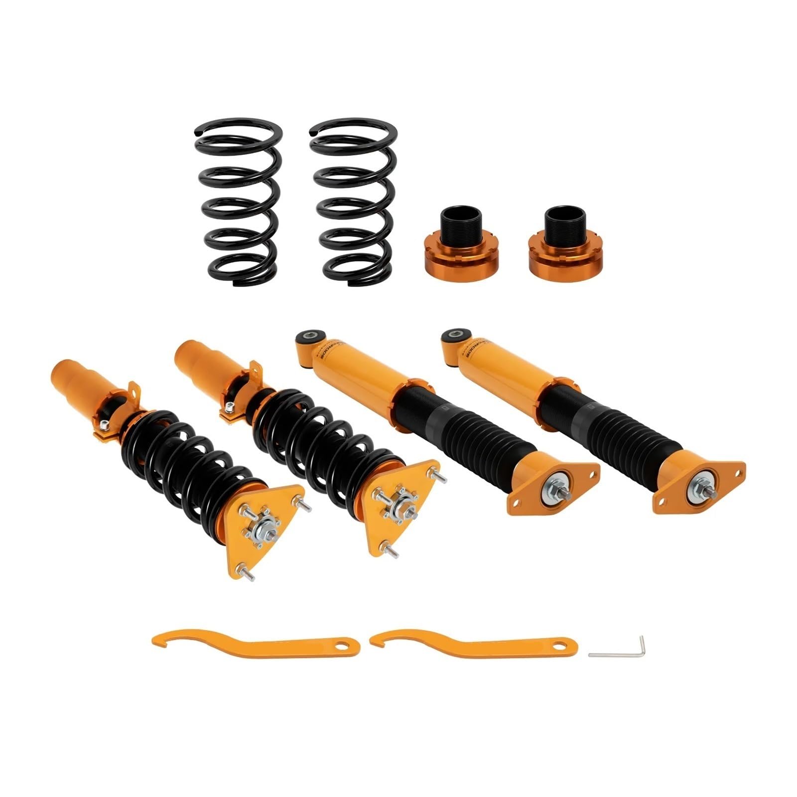 Schraubenfedersatz kompatibel for Mazda 3 BK BL Struts Stoßdämpfer ADJ. Höhe(Yellow) von MOMOBP