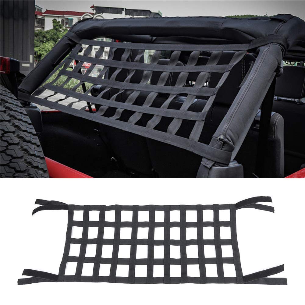 Hängematte Bett Gepäcknetz, Schwerlast Dach Aufbewahrung Rolle Käfig Stange Restraint Cargo Dach Oberteil Weich Abdeckung Ruhe Bett Matte für Jeep Wrangler JK 07-18 - Schwarz von MOOUK