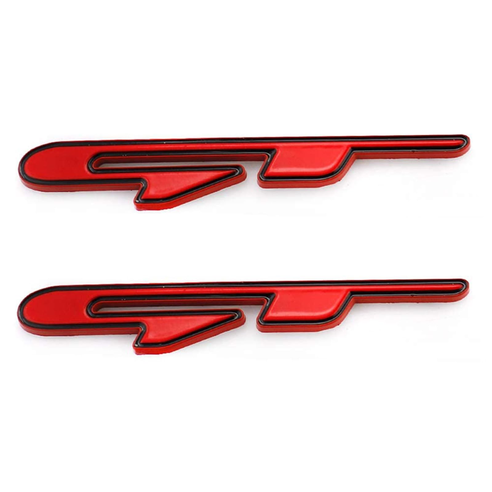 3D Metall Auto Aufkleber für GT, Selbstklebend Logo Emblem Badge Abzeichen für Heckklappe Kofferraum, Chrom Autoaufkleber zubehör,Red von MOOWI