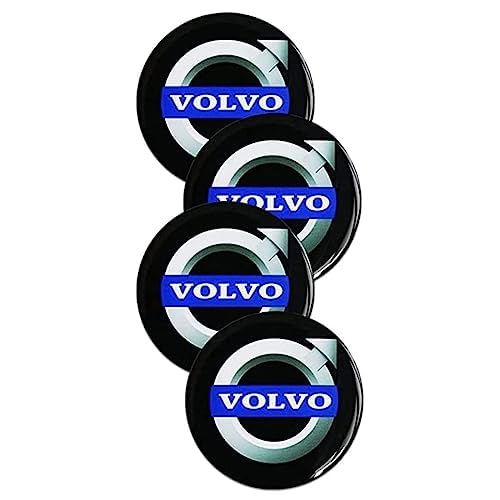 MOOWI 4 Stück Auto Nabenkappen für 56 mm Volvo S90 V90 XC90 V70 C70 C30, Sonnenschutz Wasserdicht Styling Zubehör Auto Rad Center Nabenkappe Reifen Badge Trim Abdeckung Radkappen, A von MOOWI