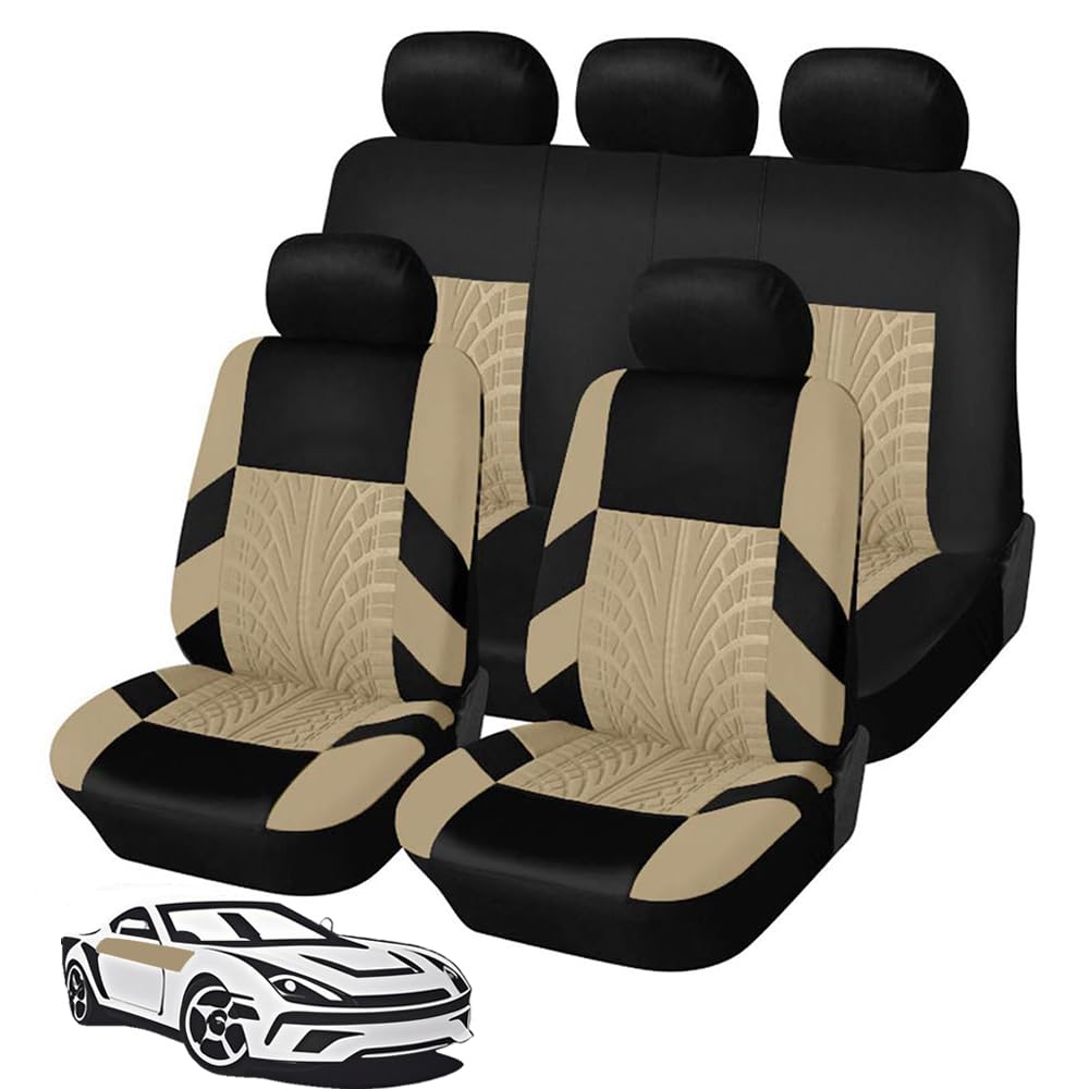 MOOWI Autositzbezüge Sets für BMW 4 Series F33 Cabriolet 2014-2020, 5-Sitze Vollständig Geschlossener Komfortabler Autositzbezug, Abriebfest Full Set Sitzbezüge Sitzschoner Zubehör,C-Beige von MOOWI