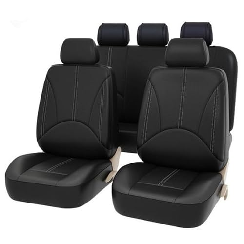 MOOWI Autositzbezüge Sets für Jeep Cherokee Grand Cherokee 2003-2019, 5-Sitze Ledersitzbezüge Allwetter Wasserdichtes Komfortabler Autositzbezug Full Set Sitzbezüge Sitzschoner Zubehör,Blackstyle von MOOWI