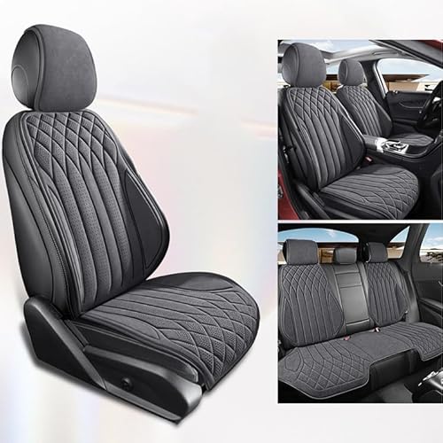 MOOWI Autositzbezüge Sets für VW ID.3 /ID.4 /ID.6 Pure Pro Pro-S GTX CROZZ, Ledersitzbezüge Allwetter Komfortabler Autositzbezug Full Set Sitzbezüge Sitzschoner Zubehör,Full Set-5 Seats-Graystyle von MOOWI