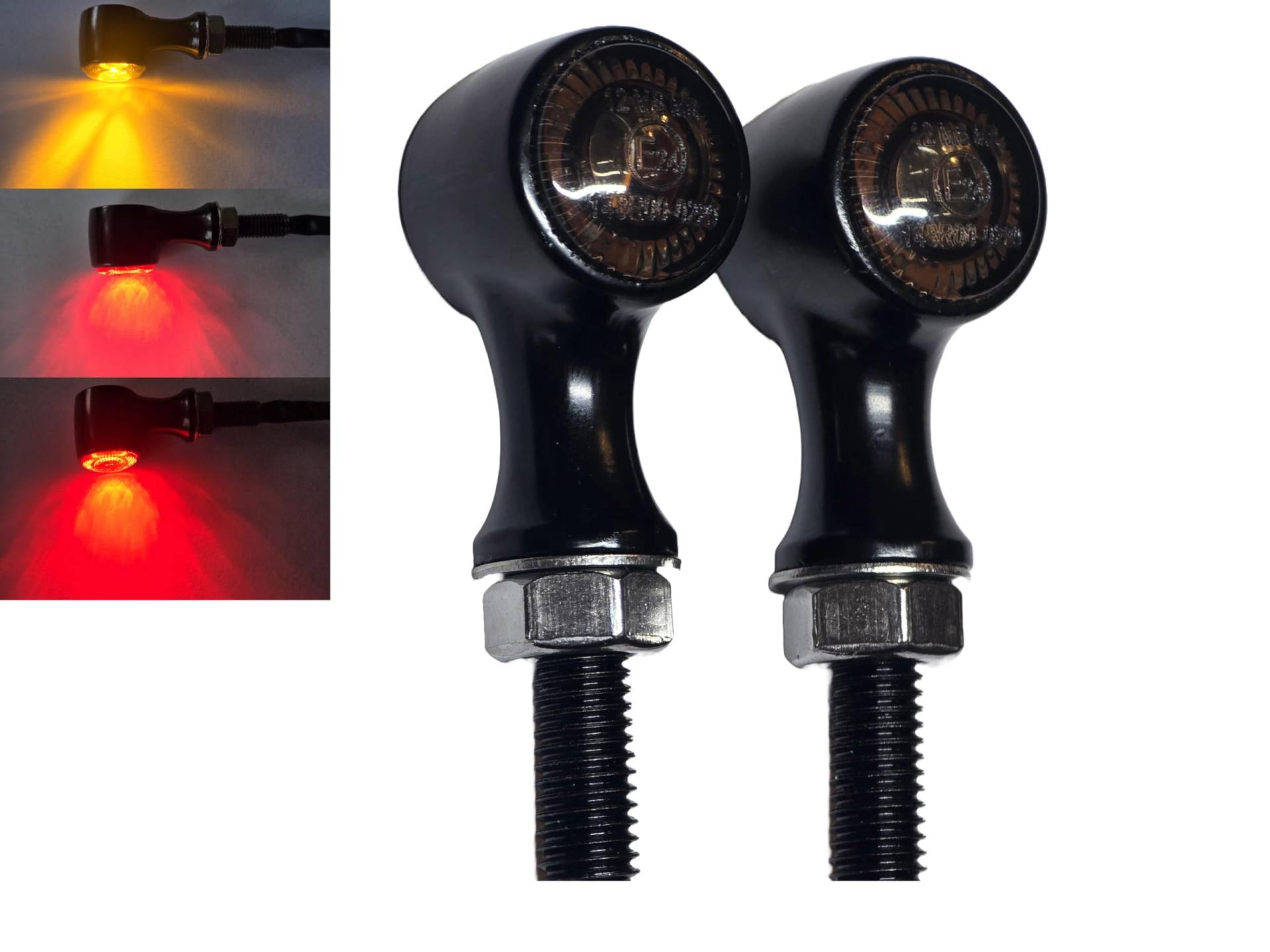 MORAX ® 3in1 LED Motorrad Blinker Rücklicht Fahrlicht 12V 2 Stück Universal Scooter Quad Supersportler Streetfighter E-Prüfzeichen Aluminiumgehäuse, Schwarz Getönt Motorcycle Taillight von MORAX