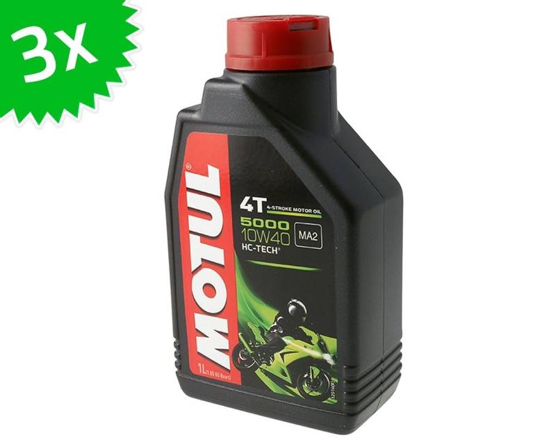 3X 1 Liter Motoröl MOTUL 4T 10W40 5000 3 Liter 4 Takt ÖL Oil OEL Roller Motorrad von MORFOSE