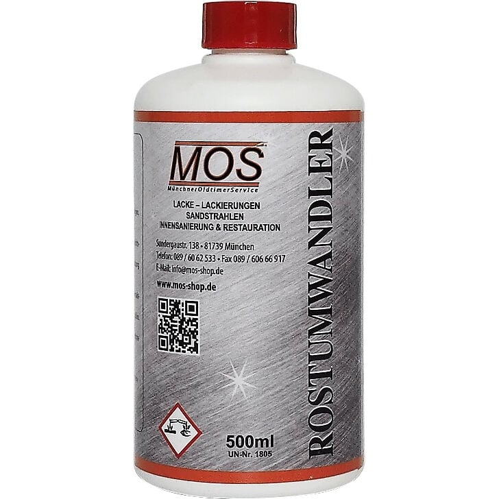 MOS Münchener Oldtimer Service Rostumwandler 500ml für bis zu 120 Liter Tankinhalt von MOS Münchener Oldtimer Service