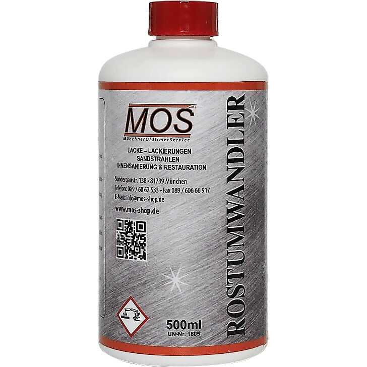 MOS Münchener Oldtimer Service Rostumwandler 500ml für bis zu 120 Liter Tankinhalt von MOS Münchener Oldtimer Service