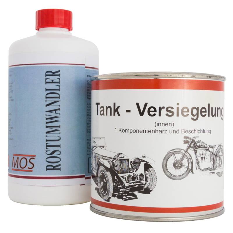 Original MOS Tankversiegelung & Rostumwandler im Set - bis 70 Liter Tankvolumen von MOS - Münchner Oldtimer Service