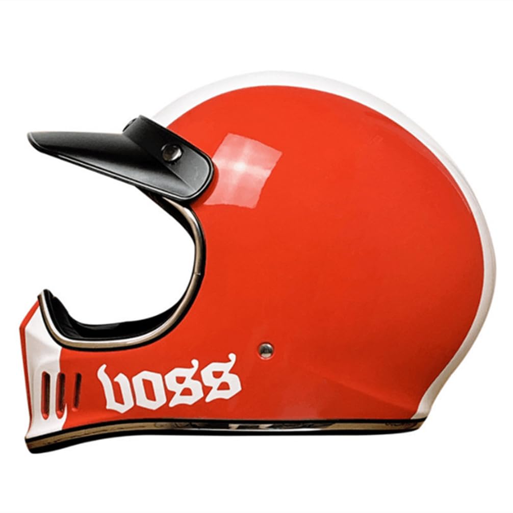 Integralhelme Retro-Motorräder Helm für Unisex Cruiser Integralhelme ABS Standard Motorrad Vier Jahreszeiten von MOTESEN