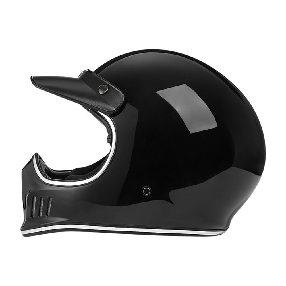 Integralhelme Retro-Motorräder Helm für Unisex Cruiser Integralhelme ABS Standard Motorrad Vier Jahreszeiten von MOTESEN