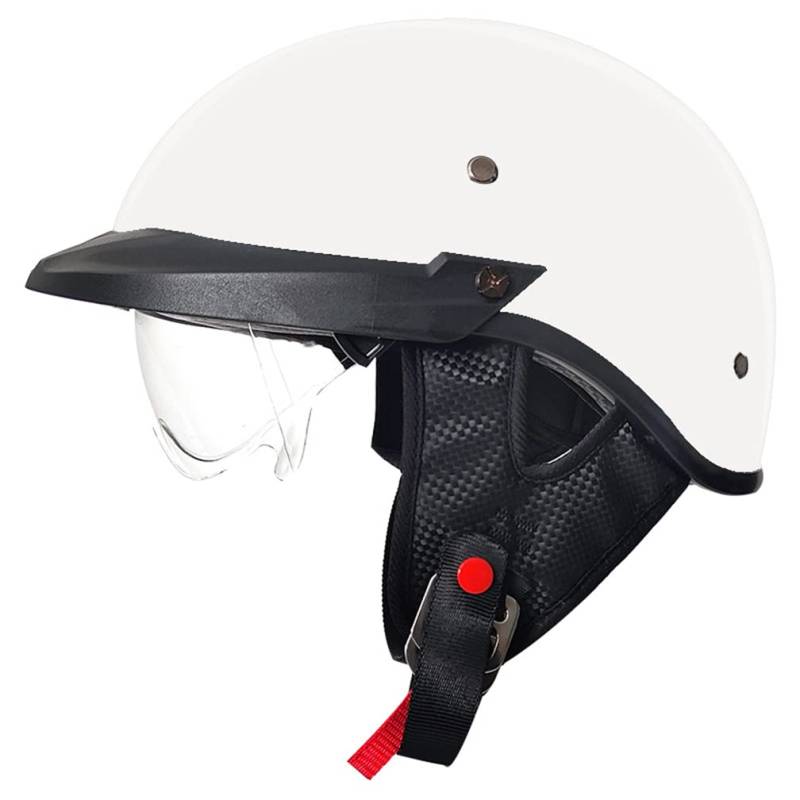 MOTESEN Halbhelme für Motorradhelm ABS Endoskope UV-Schutz Klarer Spiegel Touring Roller Motorrad Cruiser Motorrad Herausnehmbares Innenfutter Kollisionsvermeidung Sctoop Man Mens All-Season von MOTESEN