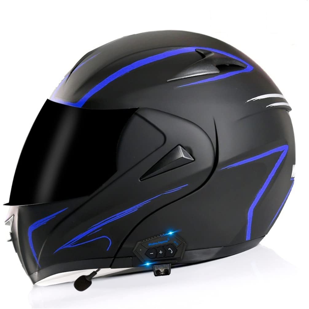 Modulare Helme für Erwachsene Touring Scooter Motorrad für Damen und Herren Standard Motorrad Touring Motorrad ABS mit Bluetooth Geeignet für Frühling, Herbst und Winter Vollvisierhelme von MOTESEN