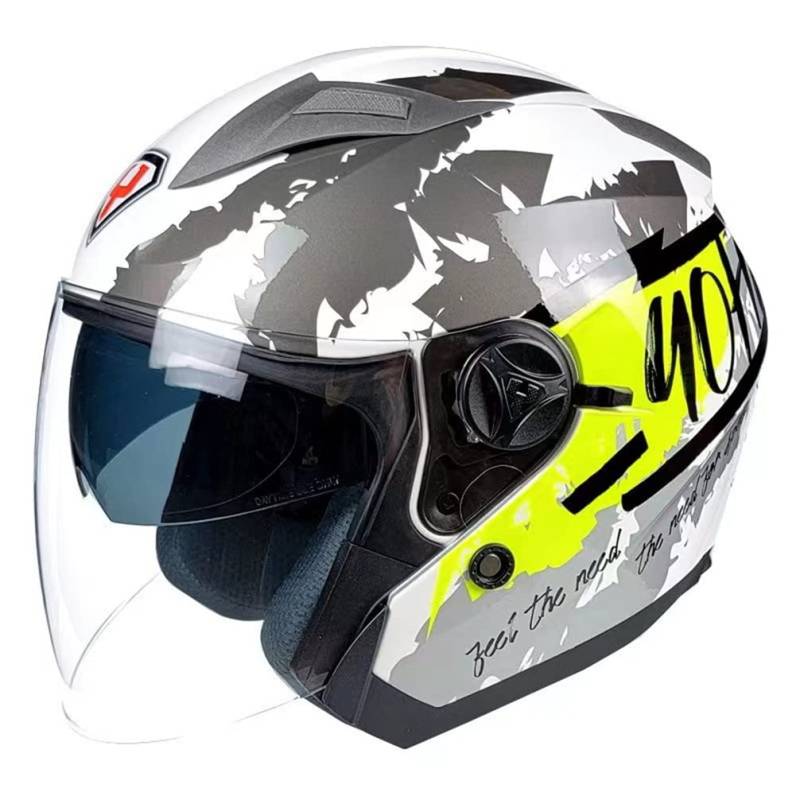 MOTESEN Offene Damen- und Herren-Harley-Helme für Damen- und Herren-Motorräder ABS Touring-Motorrad Frühling, Sommer, Herbst und Wintersaison Doppelscheibe 3/4 Halbhelm von MOTESEN